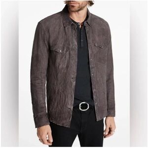 $698 NWT John Varvatos Mason PurpleHaze Suede Shirt/Jacket